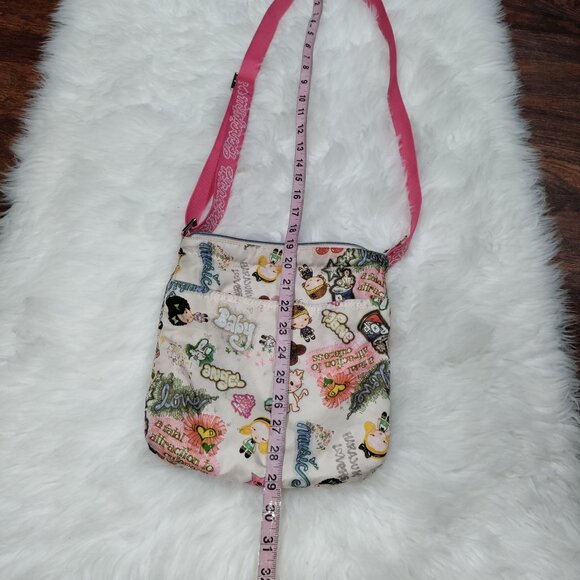 Harajuku Lovers Cute Cartoon Graphics Pink Strap Twee Crossbody Satchel Bag - Picture 11 of 12